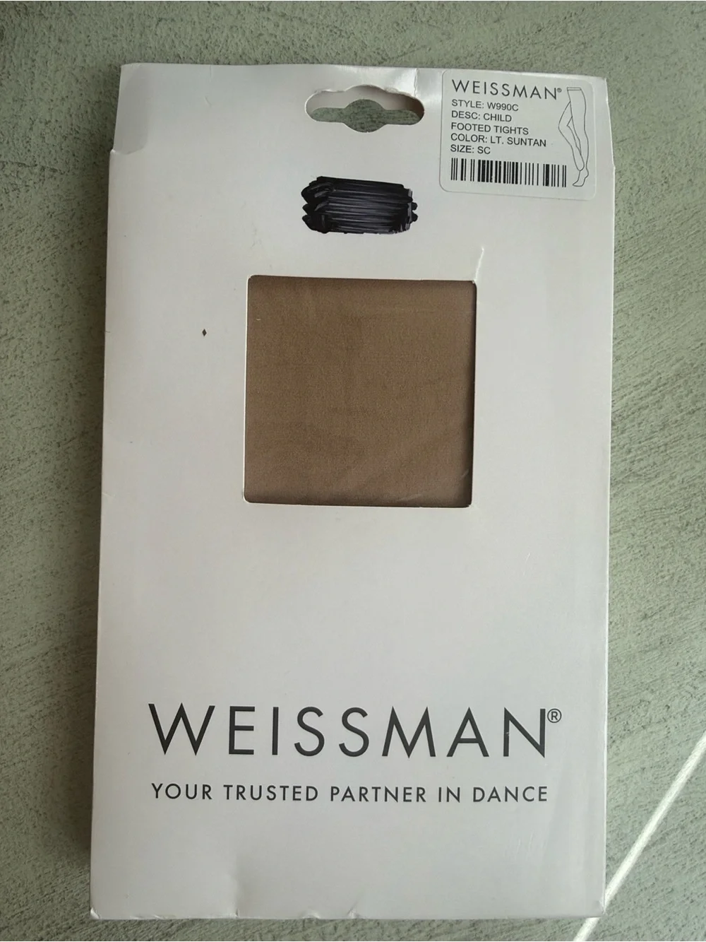 Children’s Weissman footed tights - lt suntan